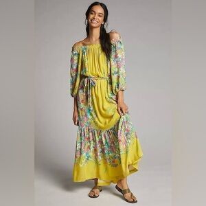 NWT Anthropologie Dress Eliora off the shoulder maxi dress, size small